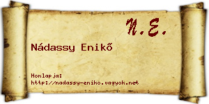 Nádassy Enikő névjegykártya